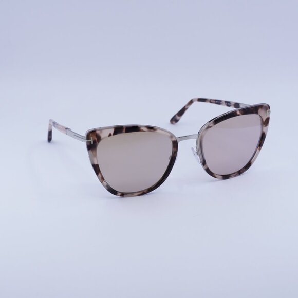 Tom Ford Simona FT0717 55G Sunglasses Havana Cat Eye Frame, Champagne Lenses - Picture 7 of 9